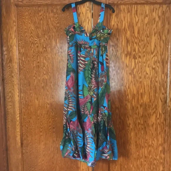 🎉Hist Pick🎉 Farm Rio Totally Tuiuiu Halter Maxi Dress size L - Picture 11 of 15